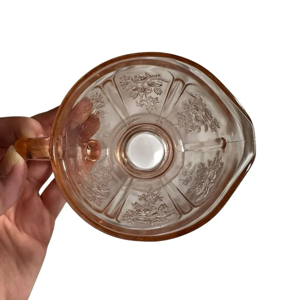 Depression Glass Creamer Sharon Cabbage Rose‎ Pink Vintage 1930s
